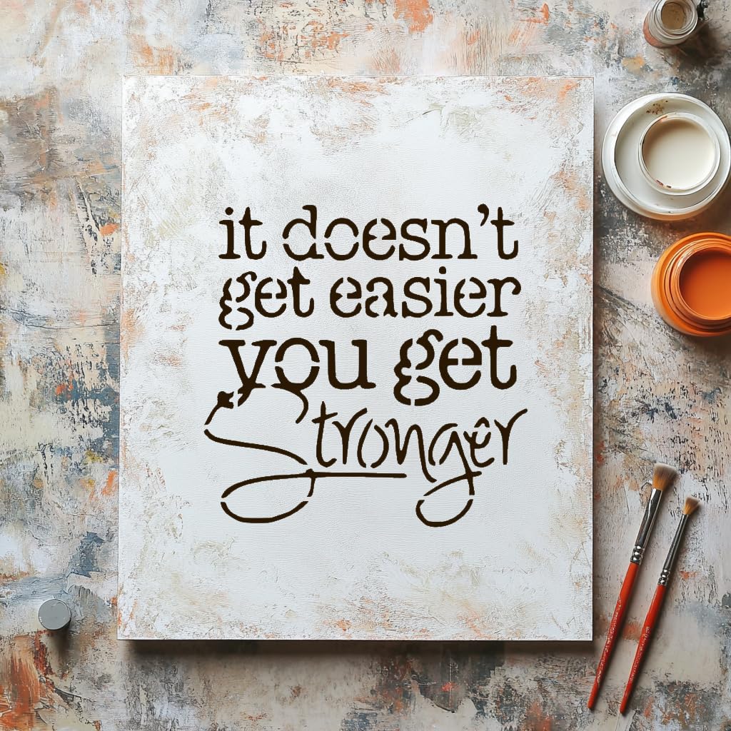 You Get Stronger Sign Stencil for Painting - Reusable Plastic Stencil 5.5x5.5 Inch for DIY Projects stencil photo 4