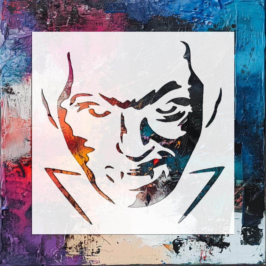Famous Vampire Stencil for Painting on Walls, Wood, and Canvas - Reusable Plastic, 5.5 x 5.5 inch stencil photo 6