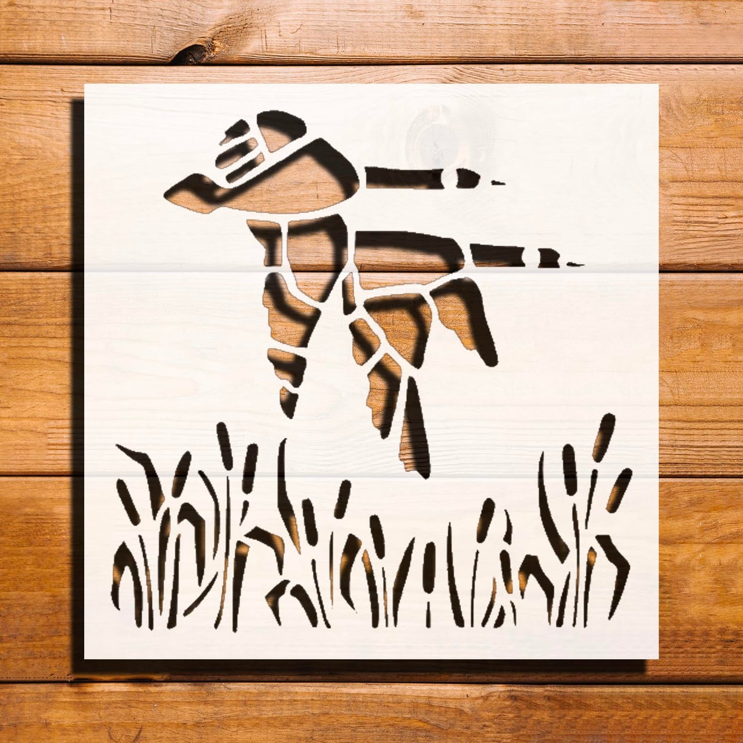 Wild Ducks Fly Stencil for Painting on Walls, Wood, and Canvas - Reusable, 5.5 x 5.5 inches reusable Mylar wall painting stencil