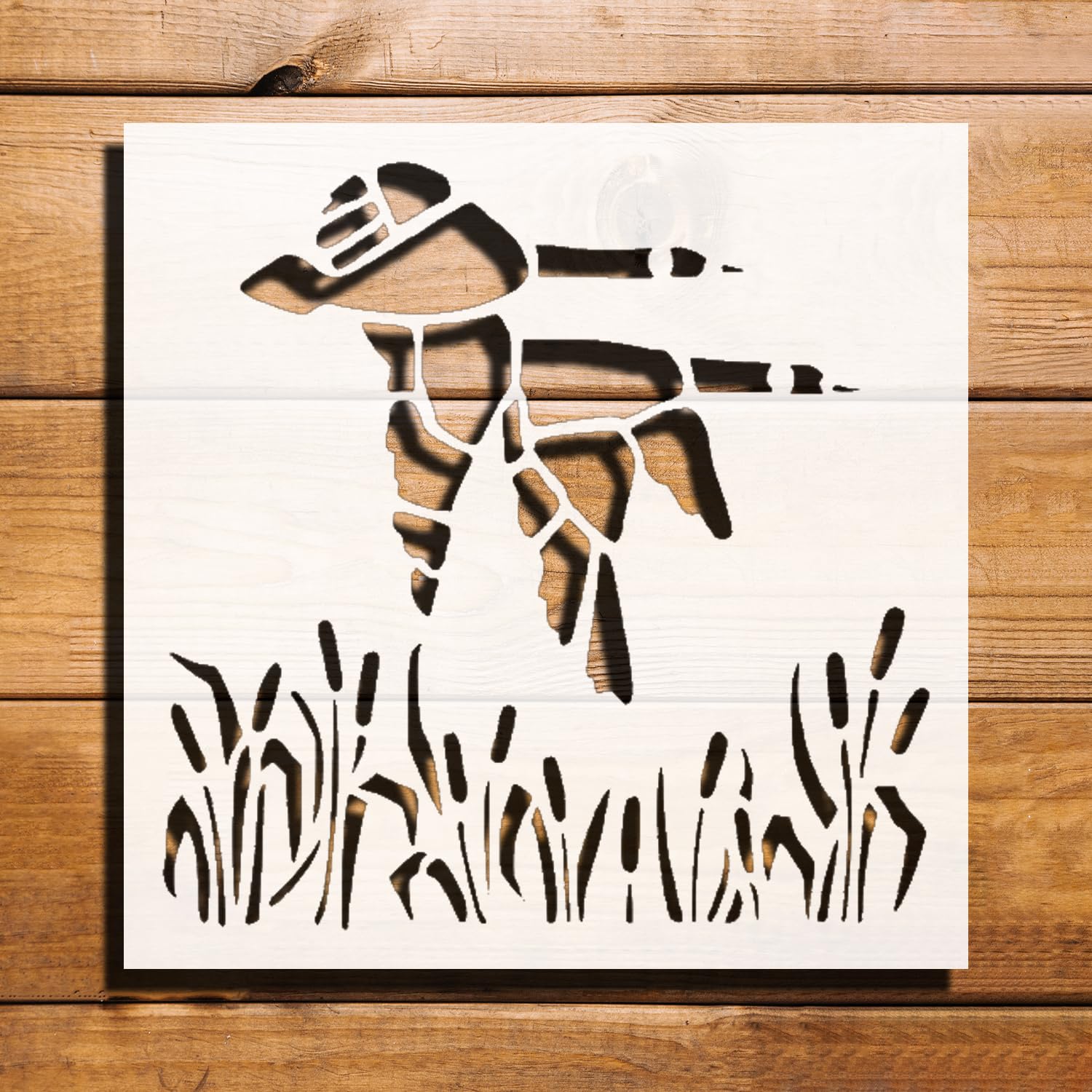Wild Ducks Fly Stencil for Painting on Walls, Wood, and Canvas - Reusable, 5.5 x 5.5 inches reusable Mylar wall painting stencil