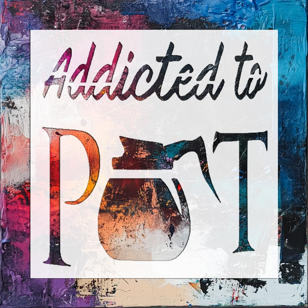 Addicted Stencil for Painting - Reusable 5.5x5.5 Inch Plastic Craft Template stencil photo 6