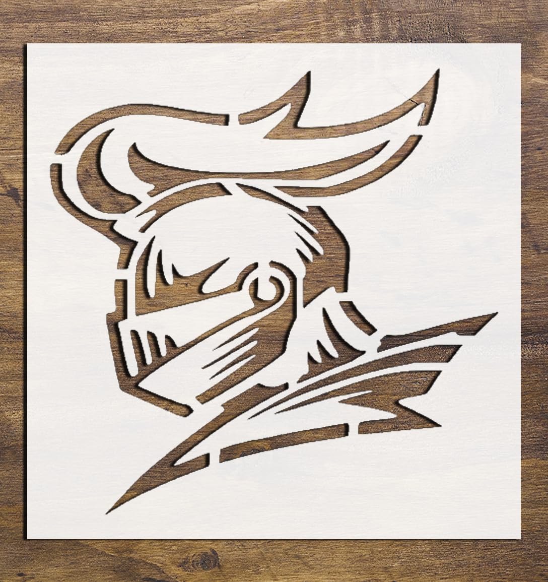 Stencil Knight Helmet, Plastic Reusable, 8 x 10 in reusable Mylar wall painting stencil