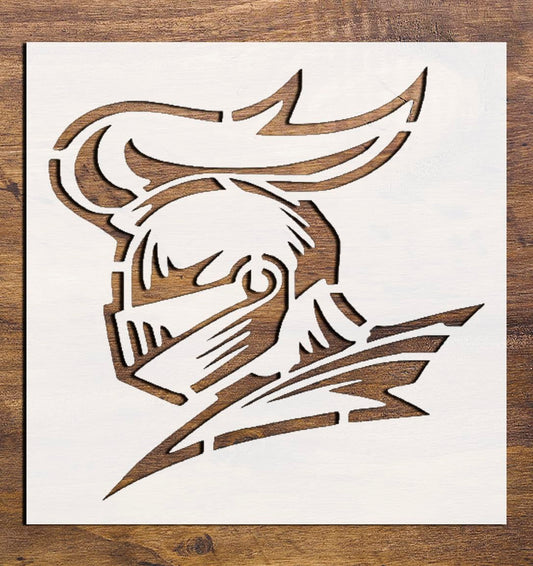 Stencil Knight Helmet, Plastic Reusable, 8 x 10 in reusable Mylar wall painting stencil