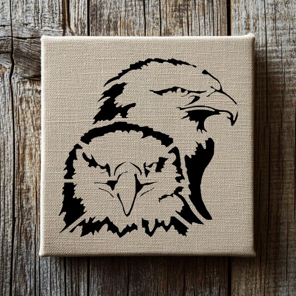 Stencil Two Eagles, Plastic Reusable, 5.5 x 5.5 inch stencil photo 2