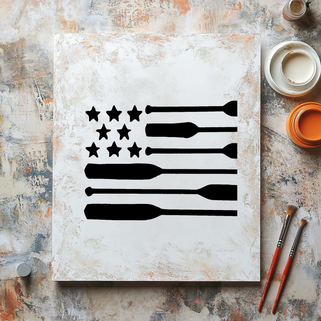 Beach Oars Stars Boat Flag Stencil for Painting, Plastic Reusable 8.5 x 11 Inches – Ideal for stencil photo 5