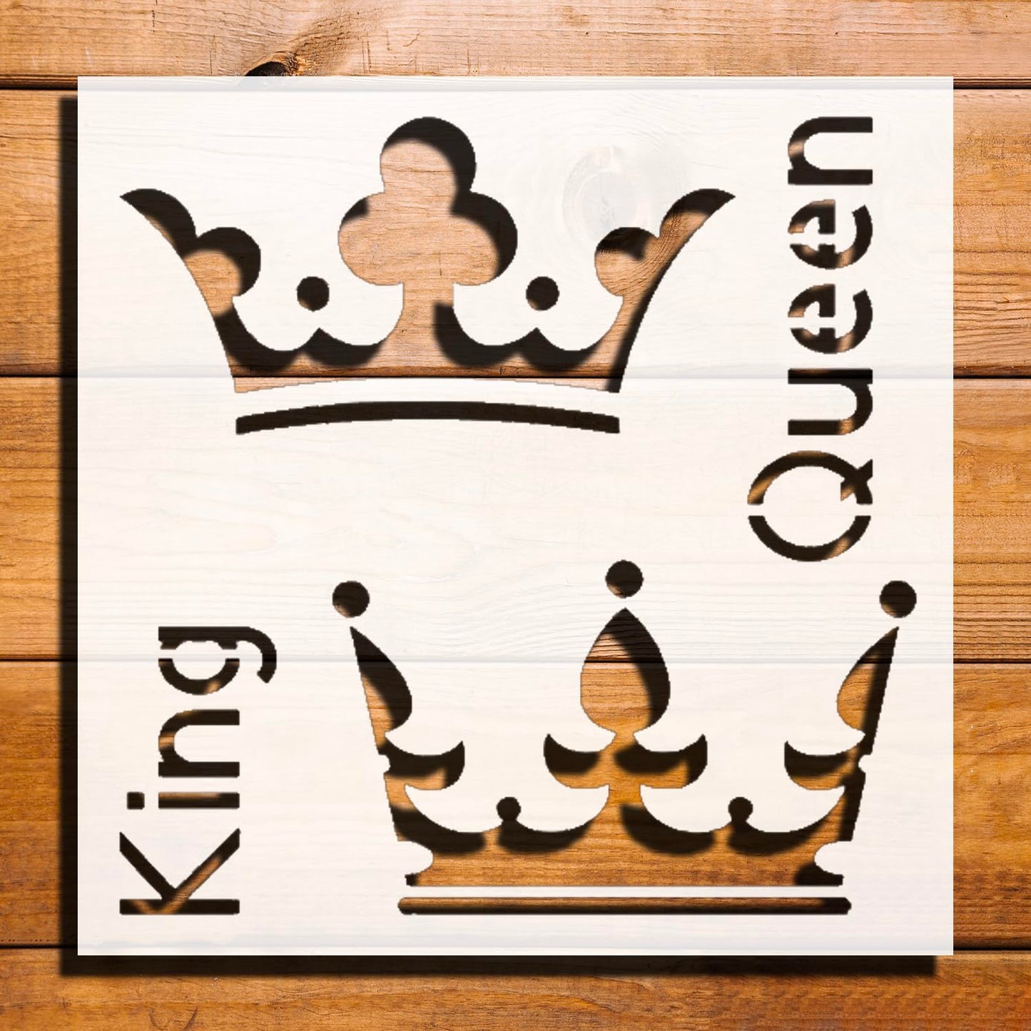 Crowns Stencil for Painting – Plastic Reusable 5.5" L x 5.5" W reusable Mylar wall painting stencil