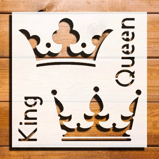 Crowns Stencil for Painting – Plastic Reusable 5.5" L x 5.5" W reusable Mylar wall painting stencil