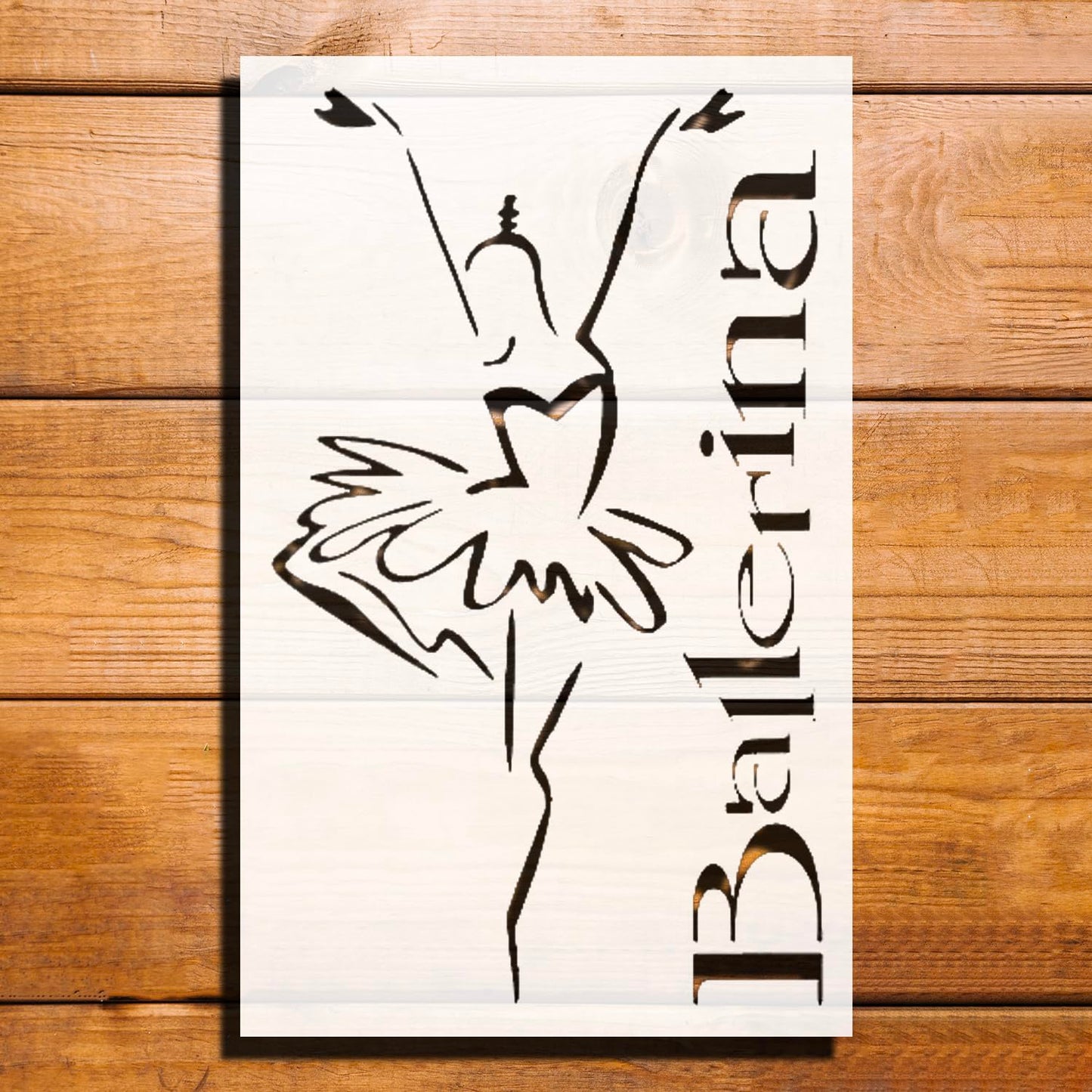 Ballerina Stencil for Paint, Plastic Reusable 8x5 inches for DIY Projects reusable Mylar wall painting stencil