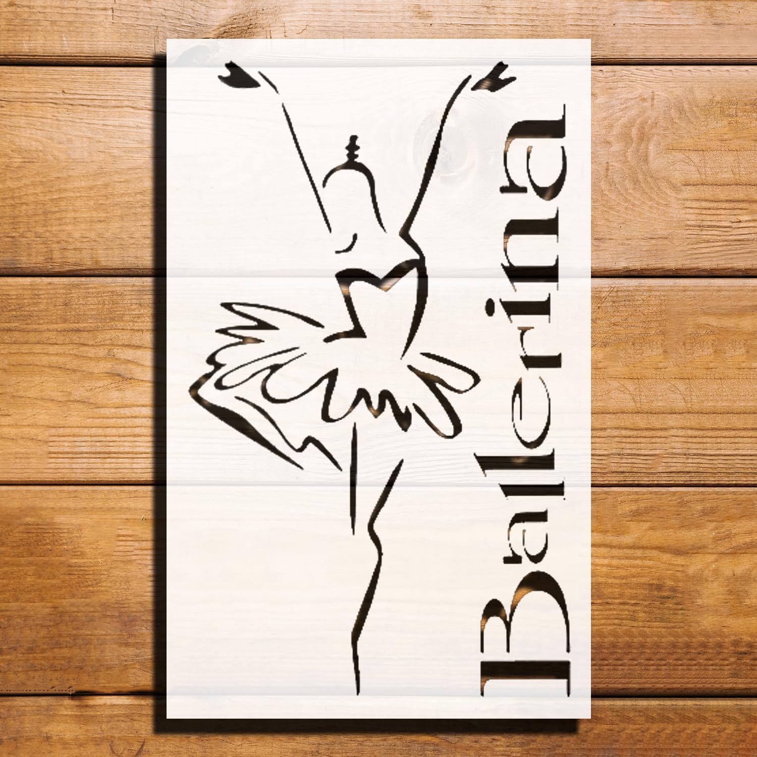 Ballerina Stencil for Paint, Plastic Reusable 8x5 inches for DIY Projects reusable Mylar wall painting stencil