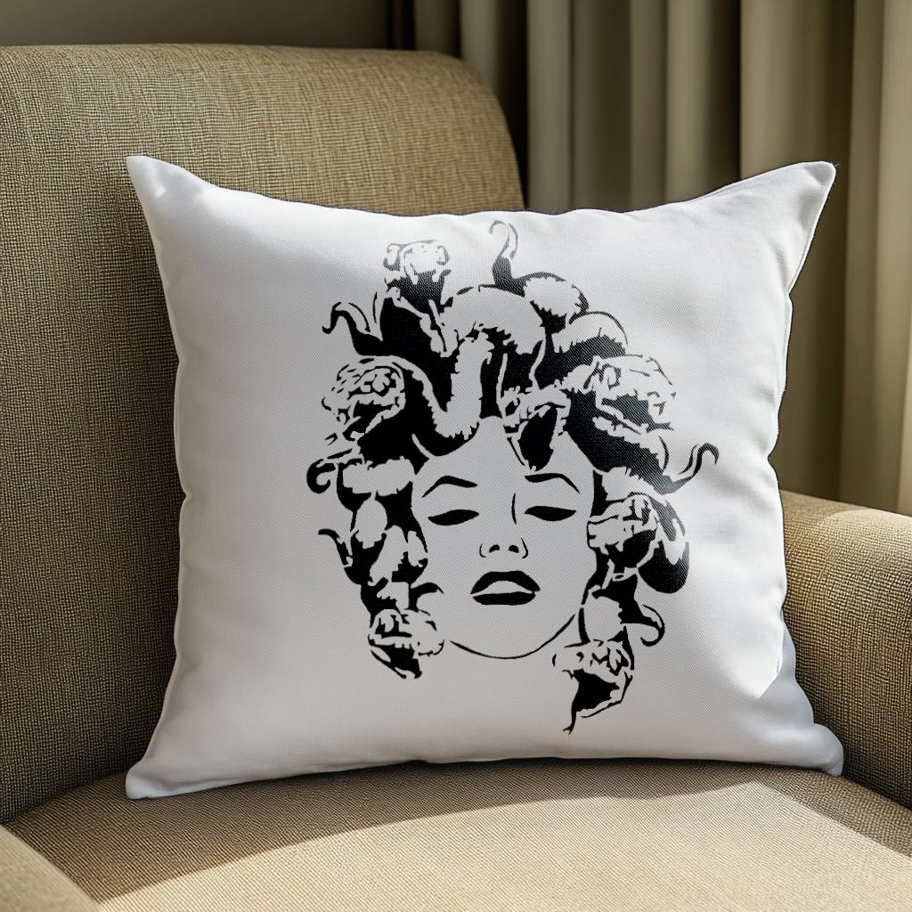 Gorgon Empress Stencil for Painting, Plastic Reusable 11" x 8.5" – Perfect for Mythological Art stencil photo 4