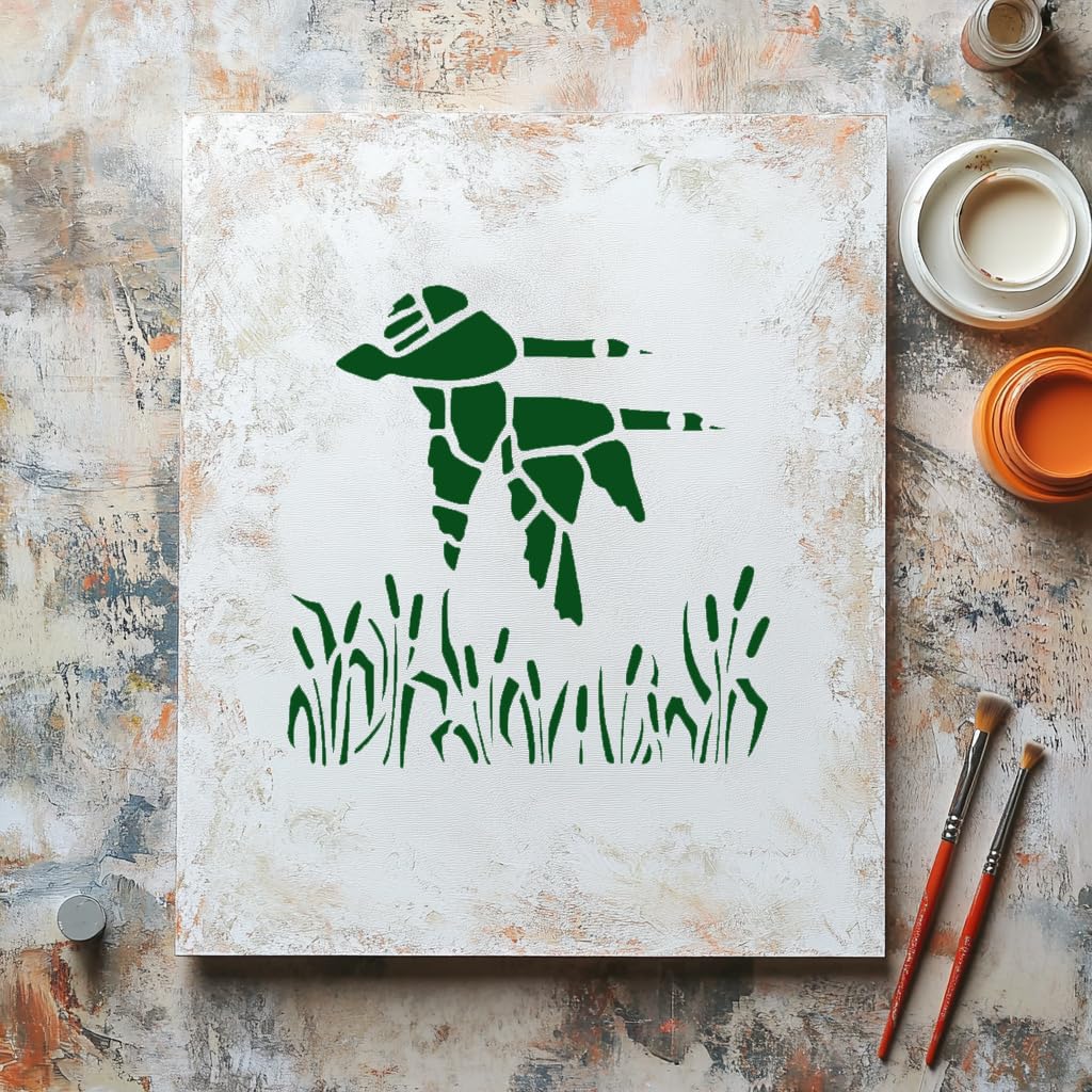Wild Ducks Fly Stencil for Painting on Walls, Wood, and Canvas - Reusable, 5.5 x 5.5 inches stencil photo 4