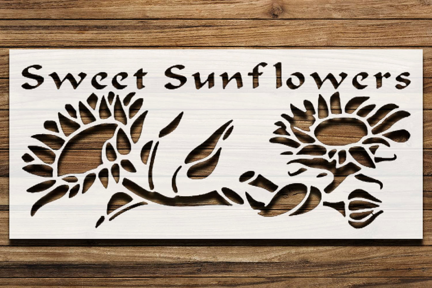 Two Sunflowers Stencil for Painting, Plastic Reusable 11x5 Inch – Ideal for DIY Crafts, Art reusable Mylar wall painting stencil