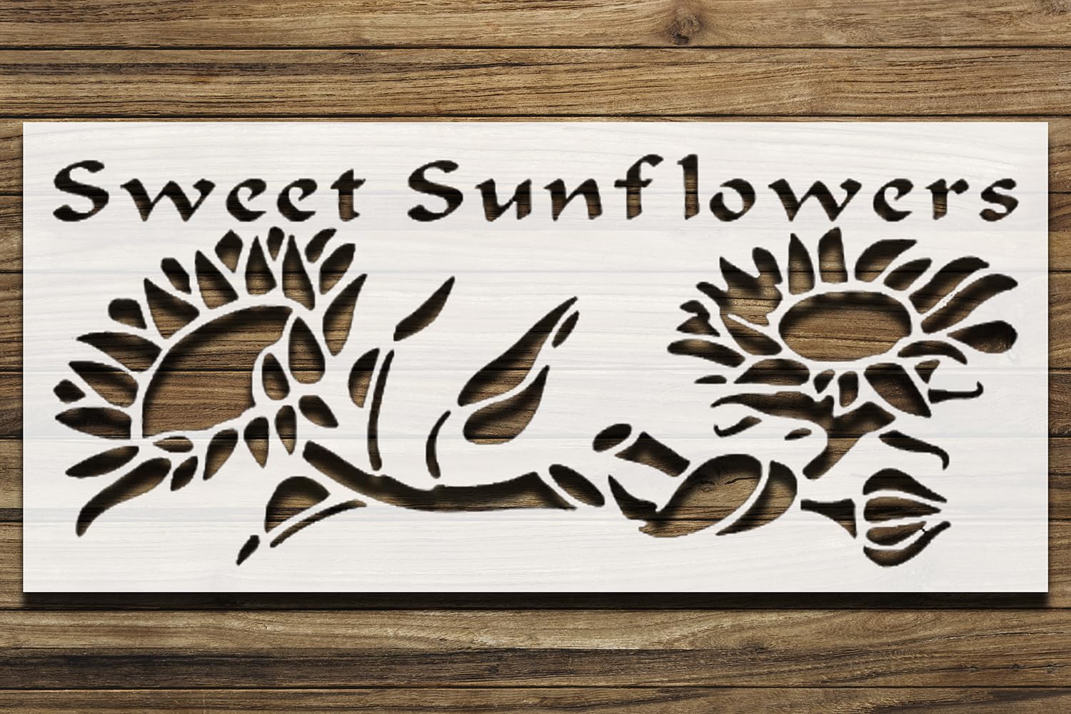Two Sunflowers Stencil for Painting, Plastic Reusable 11x5 Inch – Ideal for DIY Crafts, Art reusable Mylar wall painting stencil