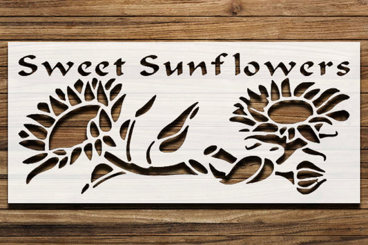 Two Sunflowers Stencil for Painting, Plastic Reusable 11x5 Inch – Ideal for DIY Crafts, Art reusable Mylar wall painting stencil