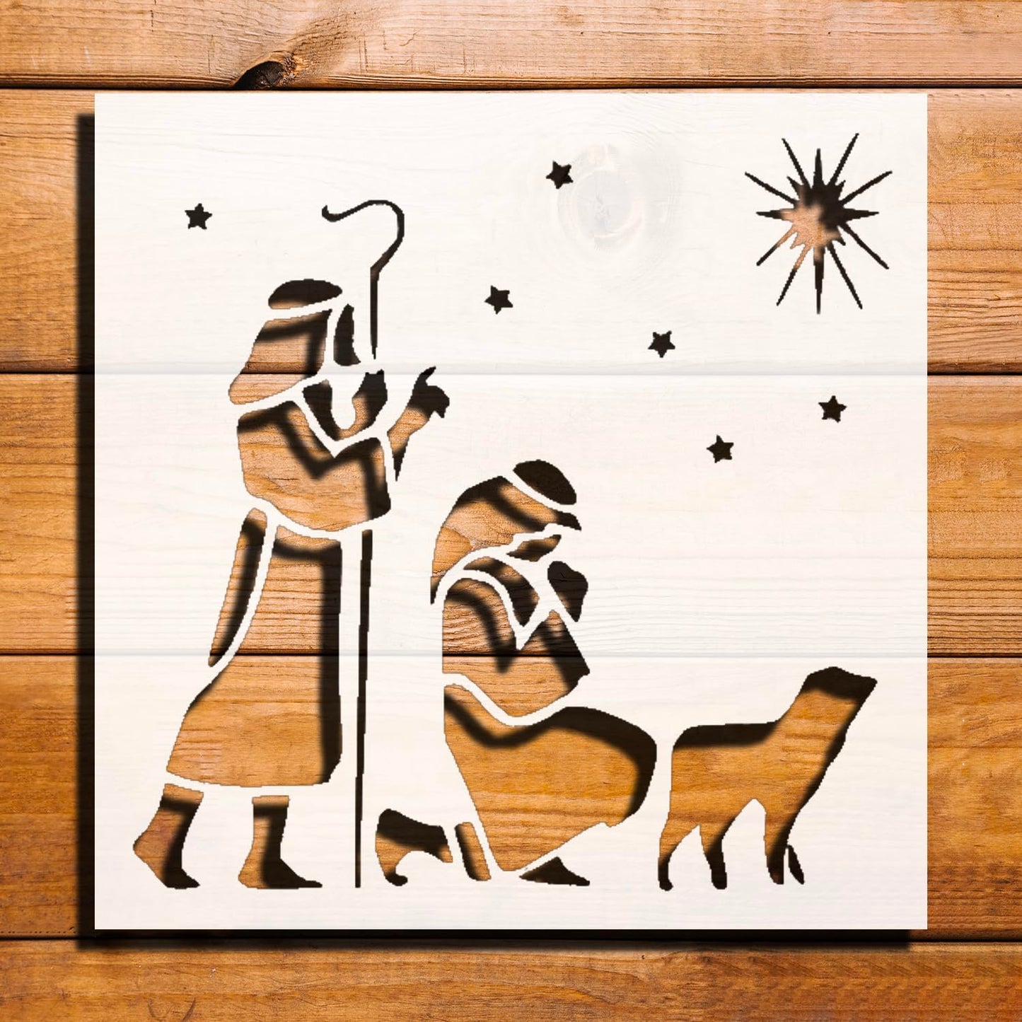 Shepherds Plastic Reusable 5.5x5.5 Stencil for Painting, Airbrush, Scrapbooking, Art, DIY Crafts reusable Mylar wall painting stencil