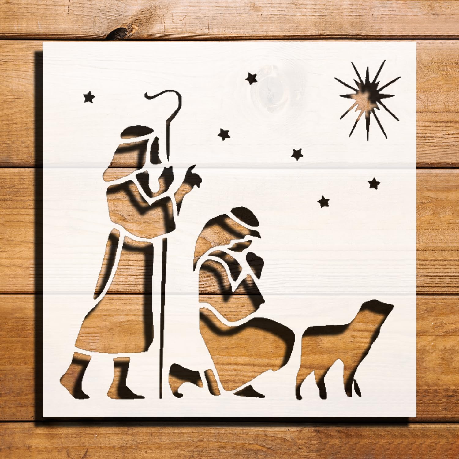 Shepherds Plastic Reusable 5.5x5.5 Stencil for Painting, Airbrush, Scrapbooking, Art, DIY Crafts reusable Mylar wall painting stencil