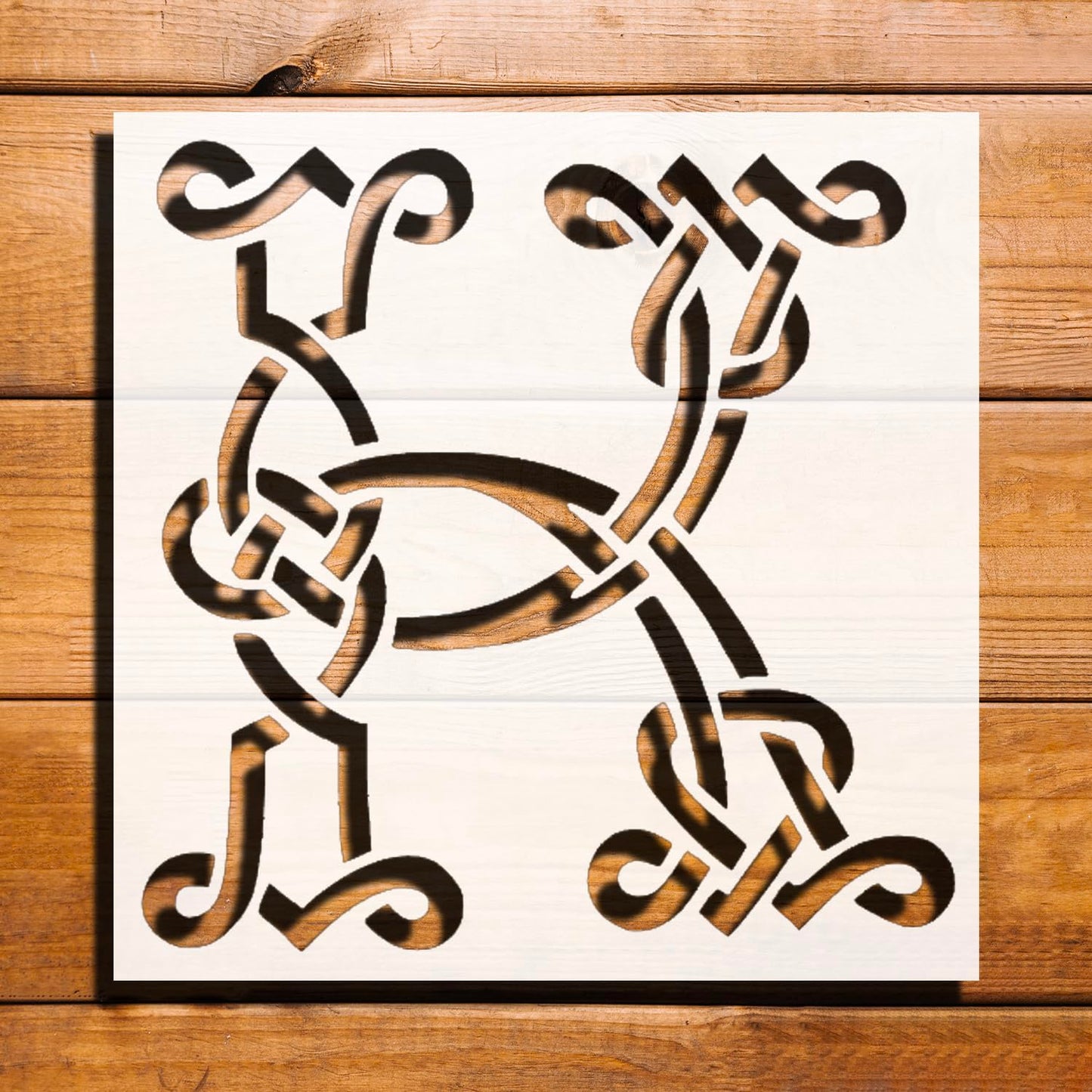 [20pcs Set] Celtic Initial K Stencil for Painting on Walls, Wood, and Canvas, 8 x 8 Inch reusable Mylar wall painting stencil