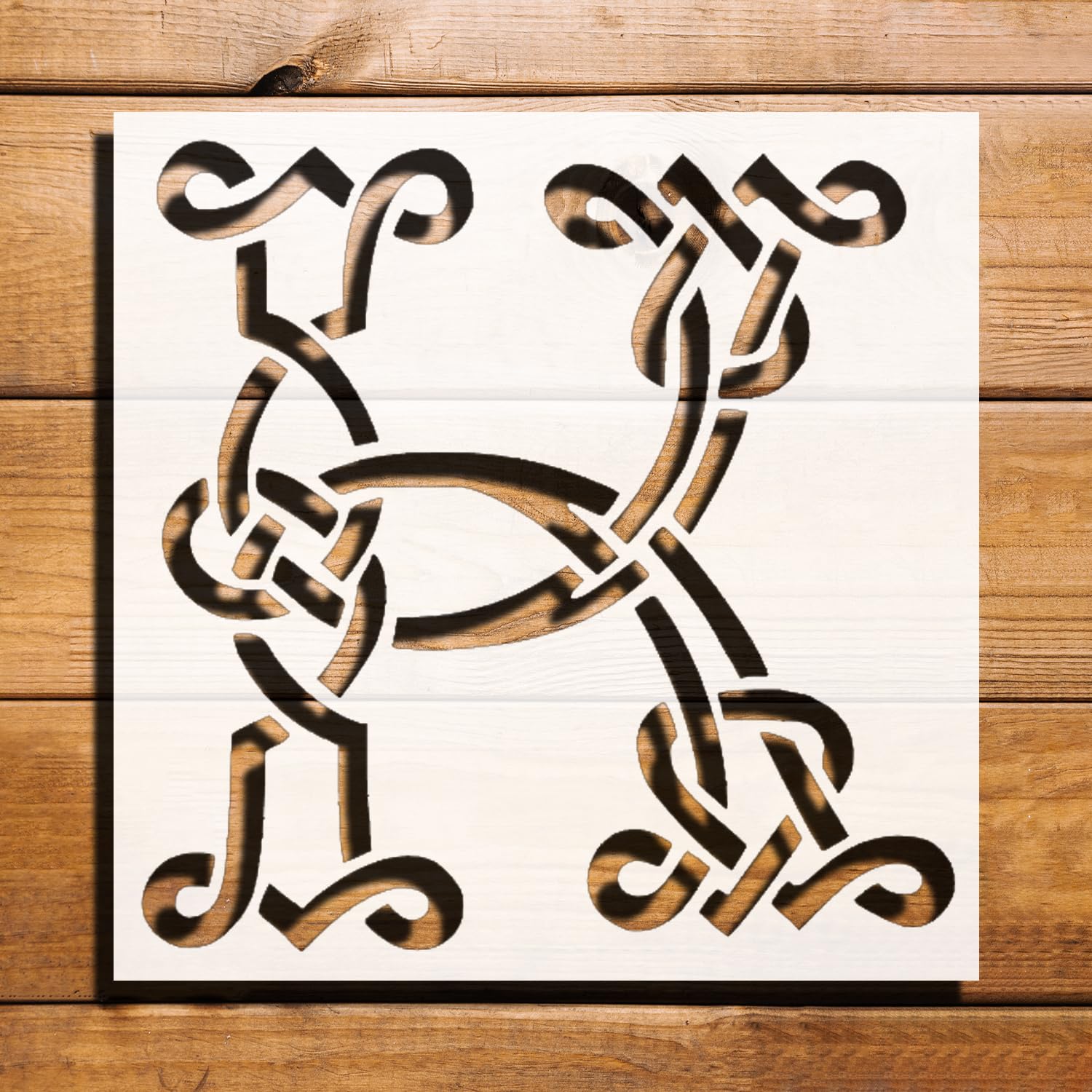 [20pcs Set] Celtic Initial K Stencil for Painting on Walls, Wood, and Canvas, 8 x 8 Inch reusable Mylar wall painting stencil