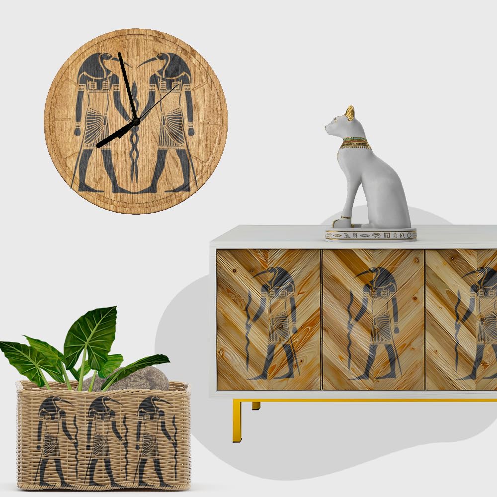 Egyptian God Thoth Stencil – Reusable Ibis-Head Deity Template for Painting on, 8.5 x 11 inches stencil photo 6