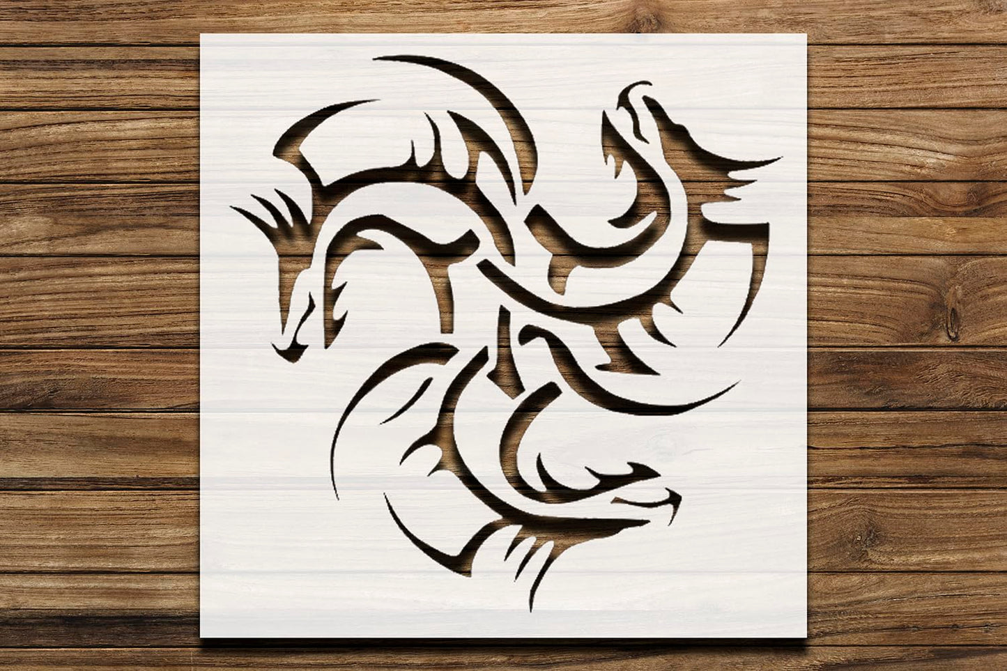 Abstract Dragon Design Stencil for Painting – Reusable Plastic, 5.5x5.5 Inch, Ideal for Crafts reusable Mylar wall painting stencil