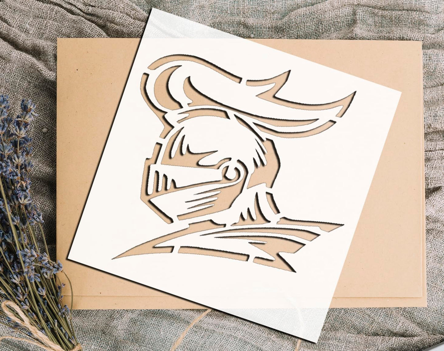 Stencil Knight Helmet, Plastic Reusable, 8 x 10 in stencil photo 2