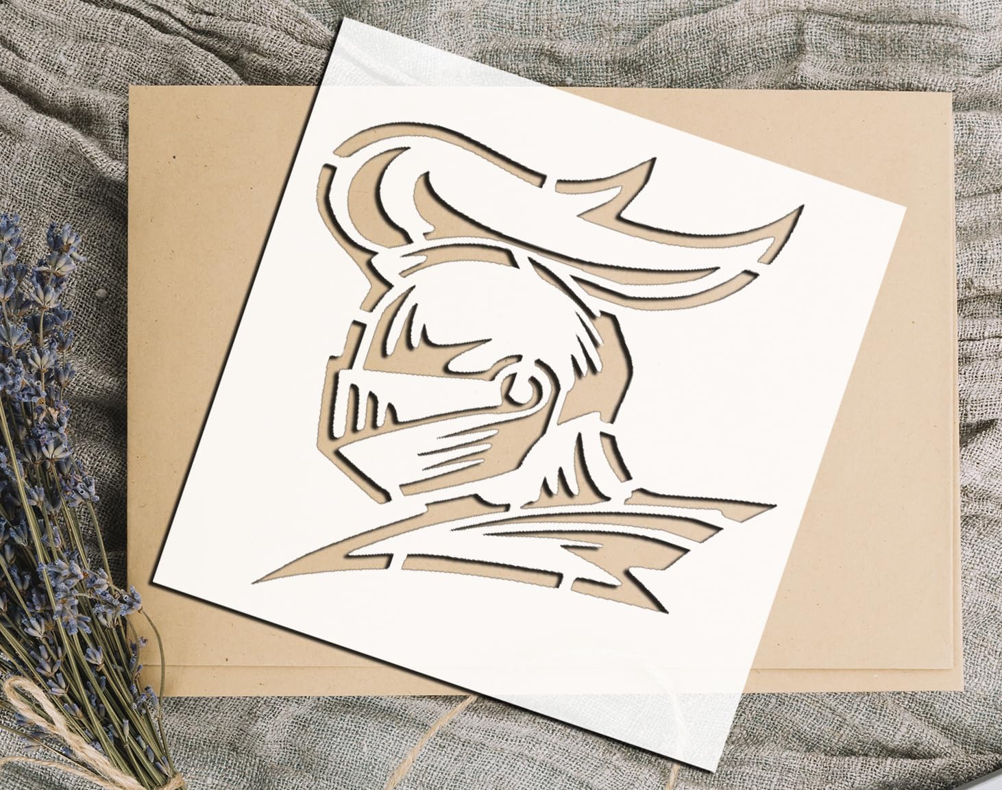 Stencil Knight Helmet, Plastic Reusable, 8 x 10 in stencil photo 2