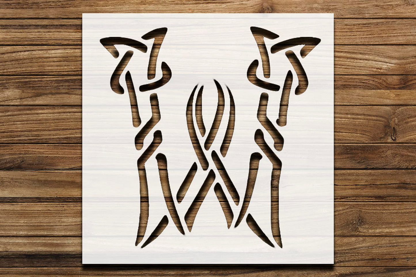 Celtic Initial W Stencil for Painting - Reusable Plastic Template 5.5x5.5 Inch for Crafting reusable Mylar wall painting stencil