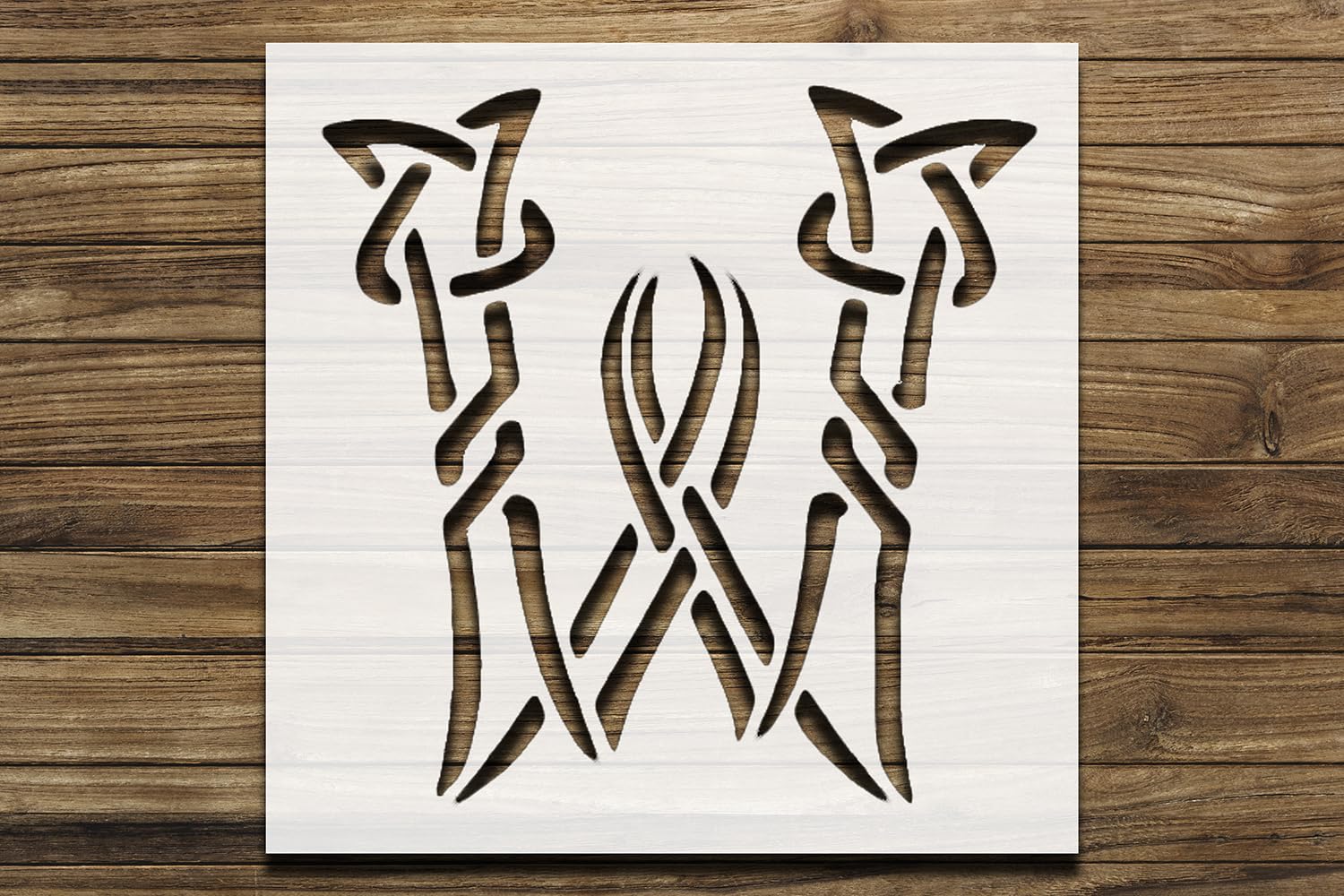 Celtic Initial W Stencil for Painting - Reusable Plastic Template 5.5x5.5 Inch for Crafting reusable Mylar wall painting stencil