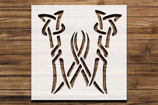 Celtic Initial W Stencil for Painting - Reusable Plastic Template 5.5x5.5 Inch for Crafting reusable Mylar wall painting stencil