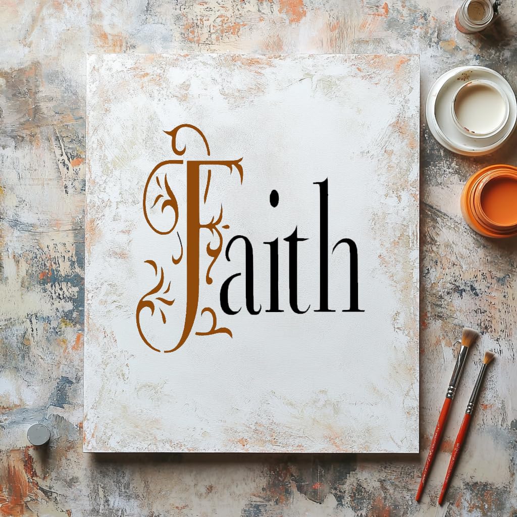 Faith Stencil for Painting, Plastic Reusable 5.5x5.5 inch – Ideal for DIY Crafts, Home Decor, and stencil photo 5