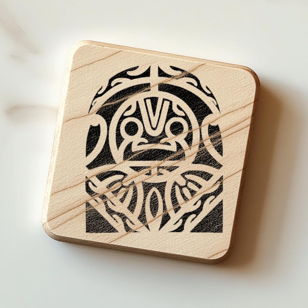 Tiki Sun Design Stencil for Painting, Plastic Reusable 8x5 inches stencil photo 5