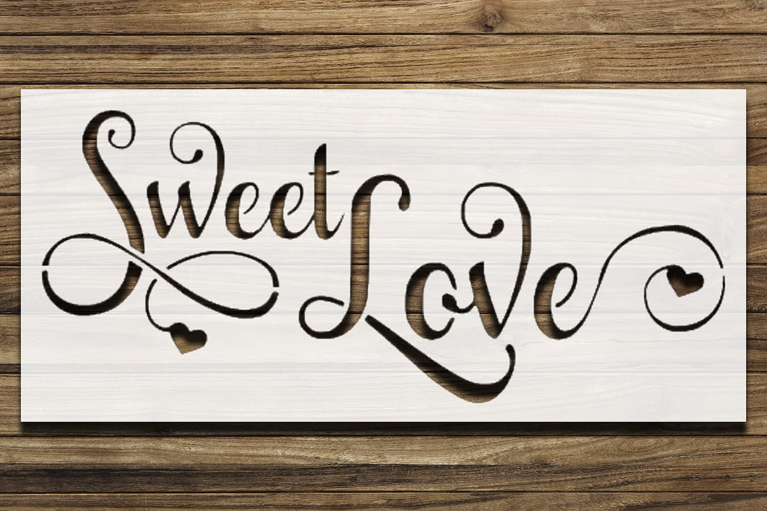 Sweet Love Heart Stencil for Painting, Plastic Reusable 11x5 Inch – Perfect for DIY Crafts, Art reusable Mylar wall painting stencil