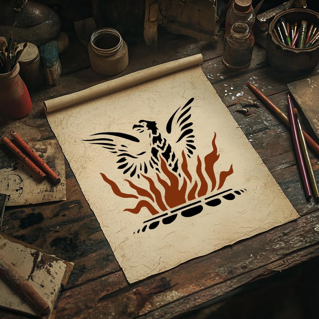 Mythical Creature Stencil for Painting, Plastic Reusable 5.5" x 5.5" - Ideal for Arts and Crafts stencil photo 5