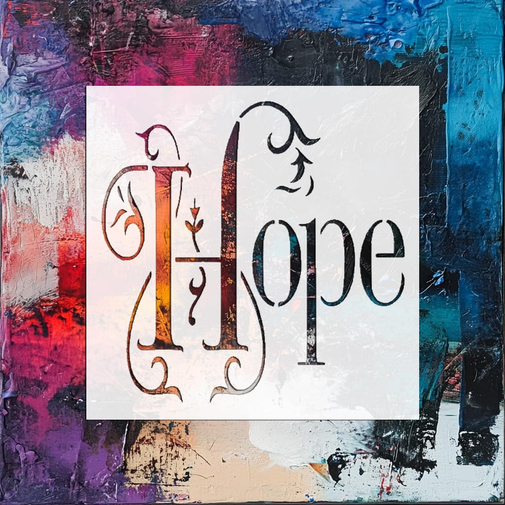 Hope Sign Stencil for Painting, Plastic Reusable 5.5" L x 5.5" W – Ideal for DIY Crafts, Home Decor stencil photo 6