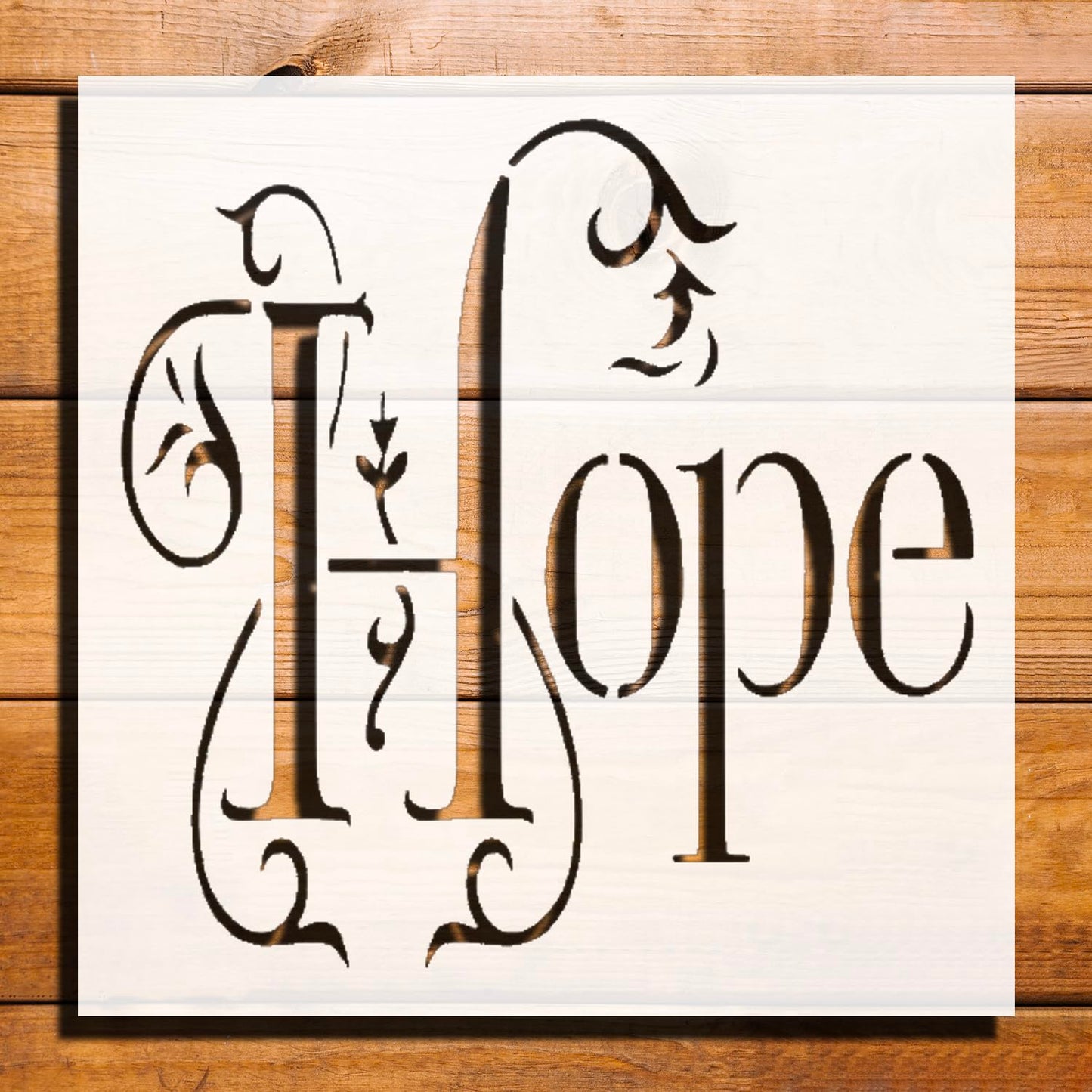 Hope Sign Stencil for Painting, Plastic Reusable 5.5" L x 5.5" W – Ideal for DIY Crafts, Home Decor reusable Mylar wall painting stencil
