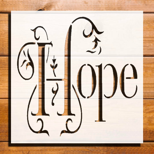 Hope Sign Stencil for Painting, Plastic Reusable 5.5" L x 5.5" W – Ideal for DIY Crafts, Home Decor reusable Mylar wall painting stencil