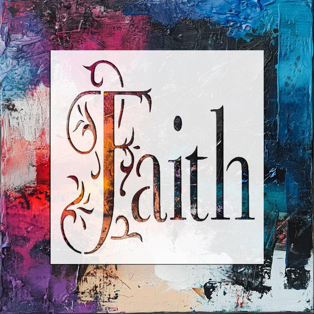 Faith Stencil for Painting, Plastic Reusable 5.5x5.5 inch – Ideal for DIY Crafts, Home Decor, and stencil photo 6