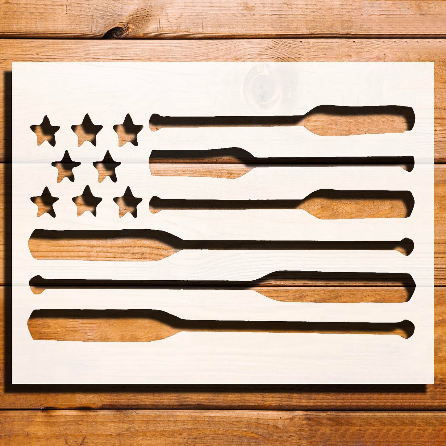 Beach Oars Stars Boat Flag Stencil for Painting, Plastic Reusable 8.5 x 11 Inches – Ideal for reusable Mylar wall painting stencil