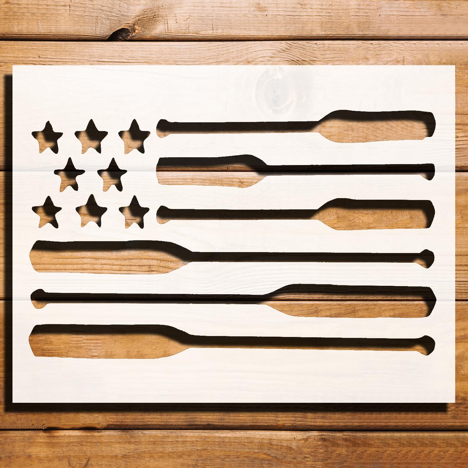 Beach Oars Stars Boat Flag Stencil for Painting, Plastic Reusable 8.5 x 11 Inches – Ideal for reusable Mylar wall painting stencil