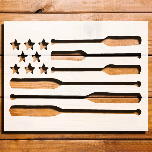 Beach Oars Stars Boat Flag Stencil for Painting, Plastic Reusable 8.5 x 11 Inches – Ideal for reusable Mylar wall painting stencil