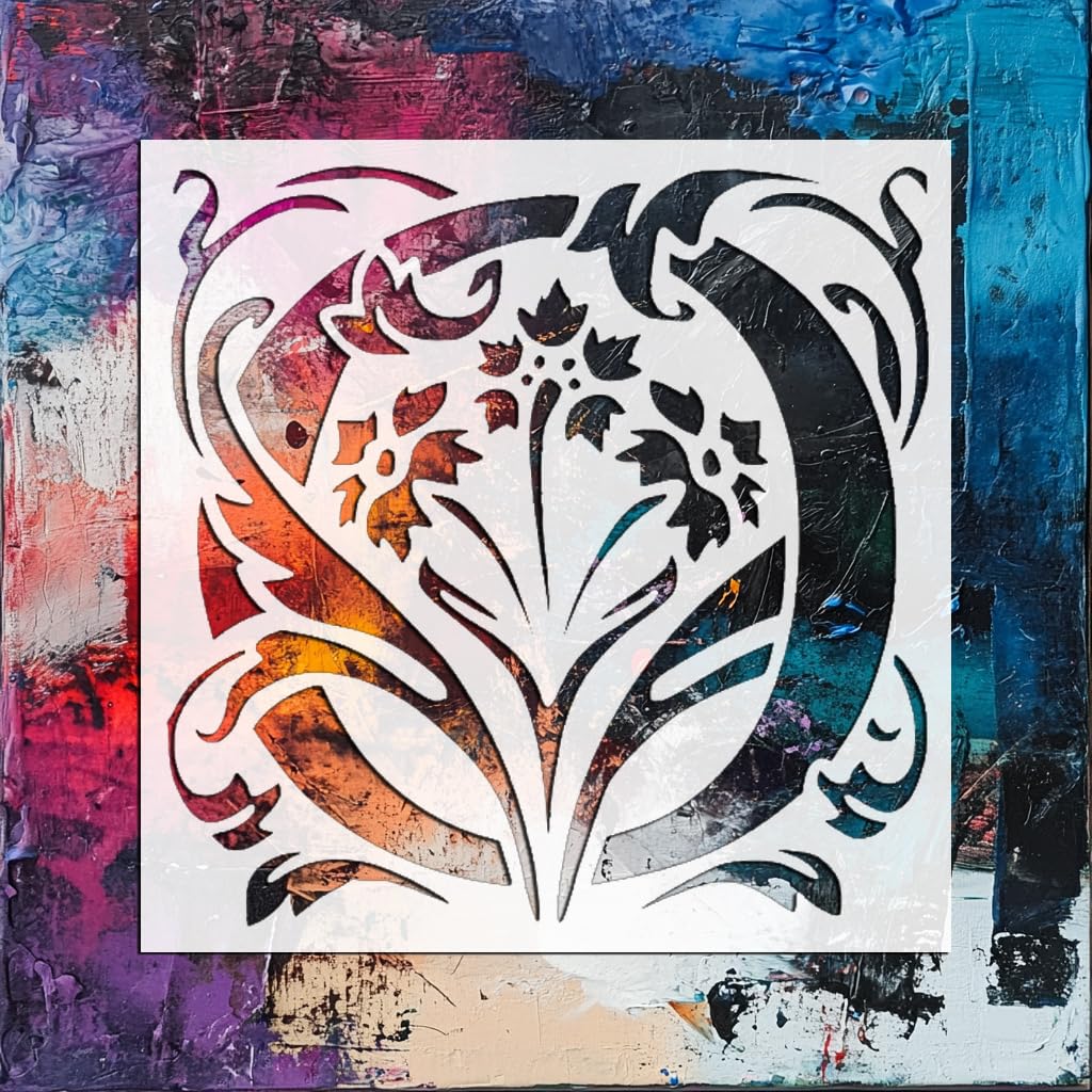 [20pcs Set] Large Letter O with Patterns Versatile Stencil for Painting, Reusable, 8 x 8 Inch stencil photo 6