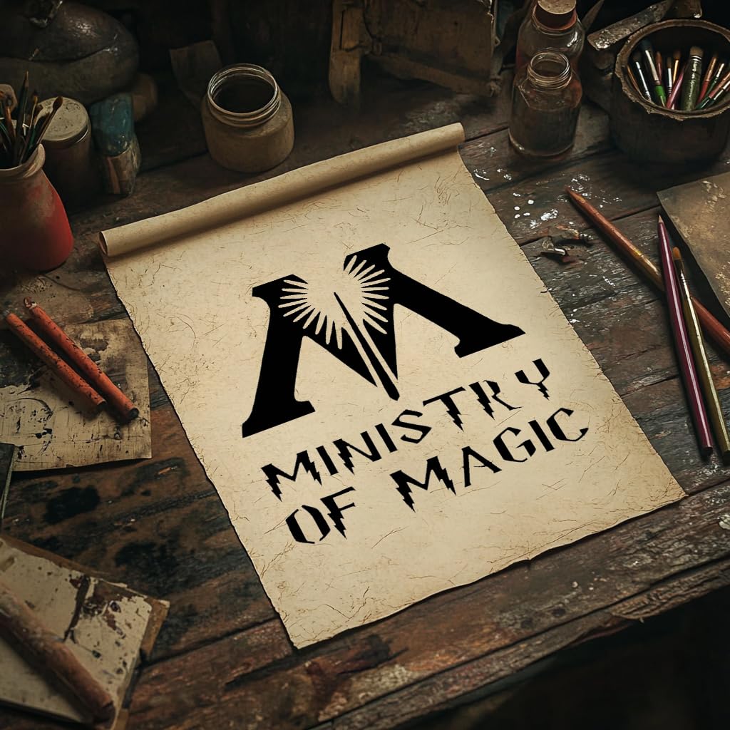 Magic Uppercase M Stencil for Painting on Walls, Wood, and Canvas - Reusable, 5.5 x 5.5 inch stencil photo 5