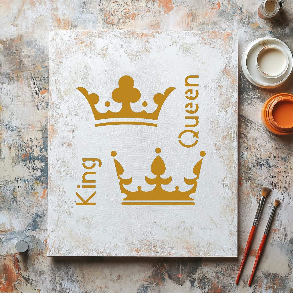 Crowns Stencil for Painting – Plastic Reusable 5.5" L x 5.5" W stencil photo 6