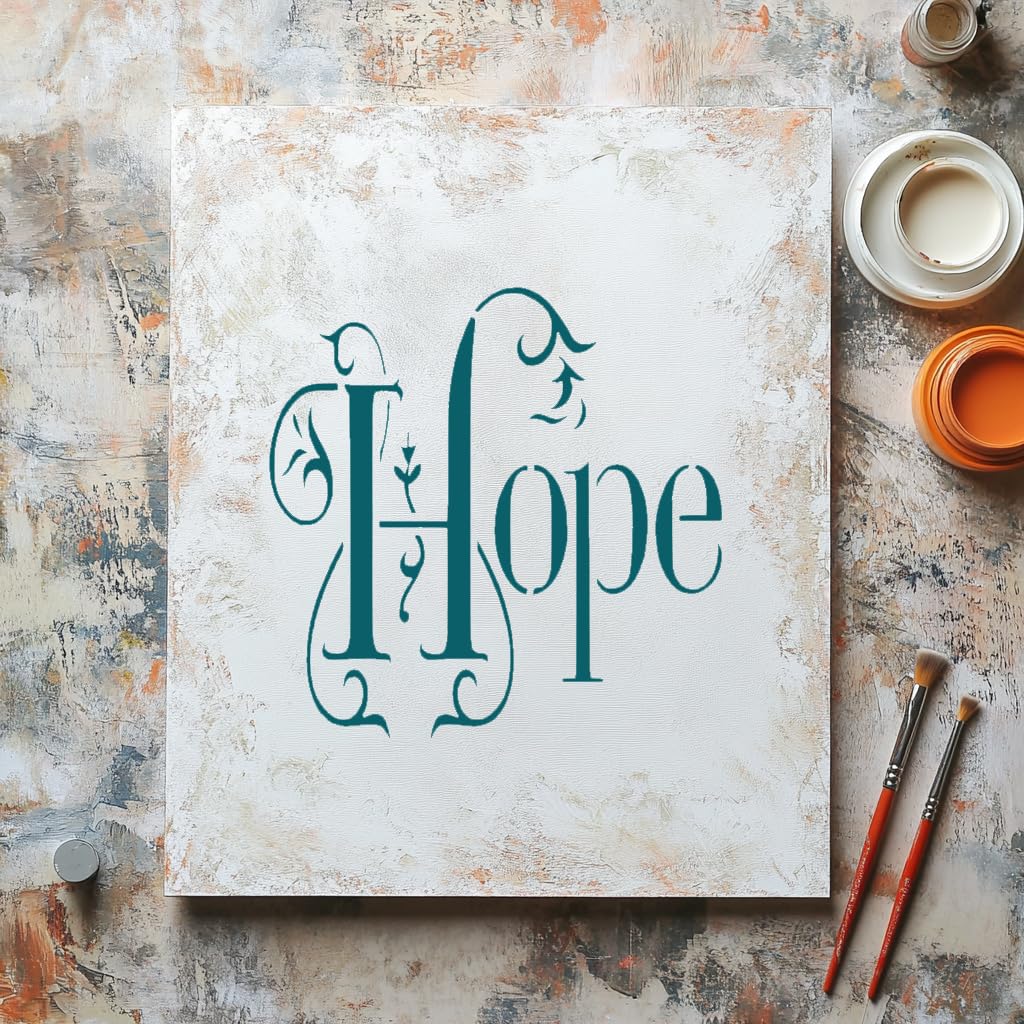 Hope Sign Stencil for Painting, Plastic Reusable 5.5" L x 5.5" W – Ideal for DIY Crafts, Home Decor stencil photo 5
