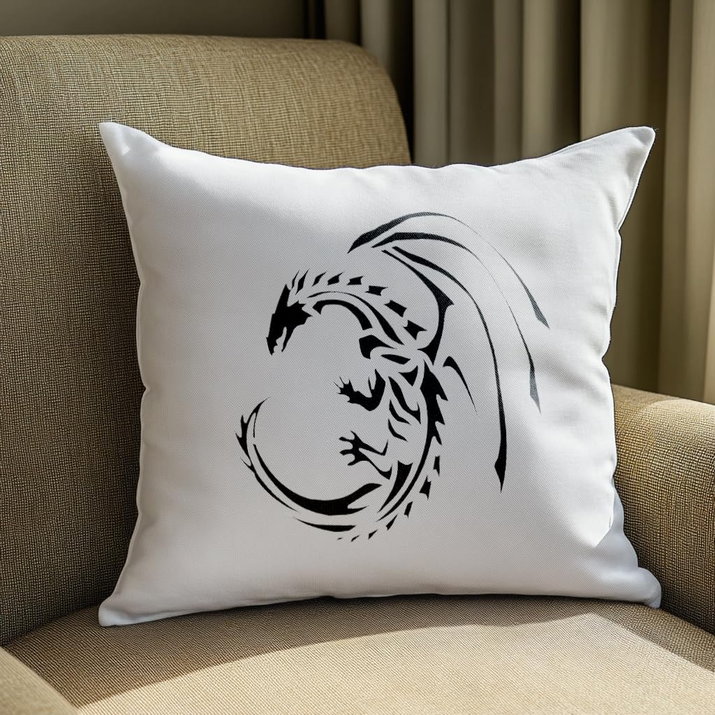 [20Pcs Set] Dragon Theme Stencil for Painting on Walls, Wood, and Canvas - Reusable, 8 x 8 Inch stencil photo 4