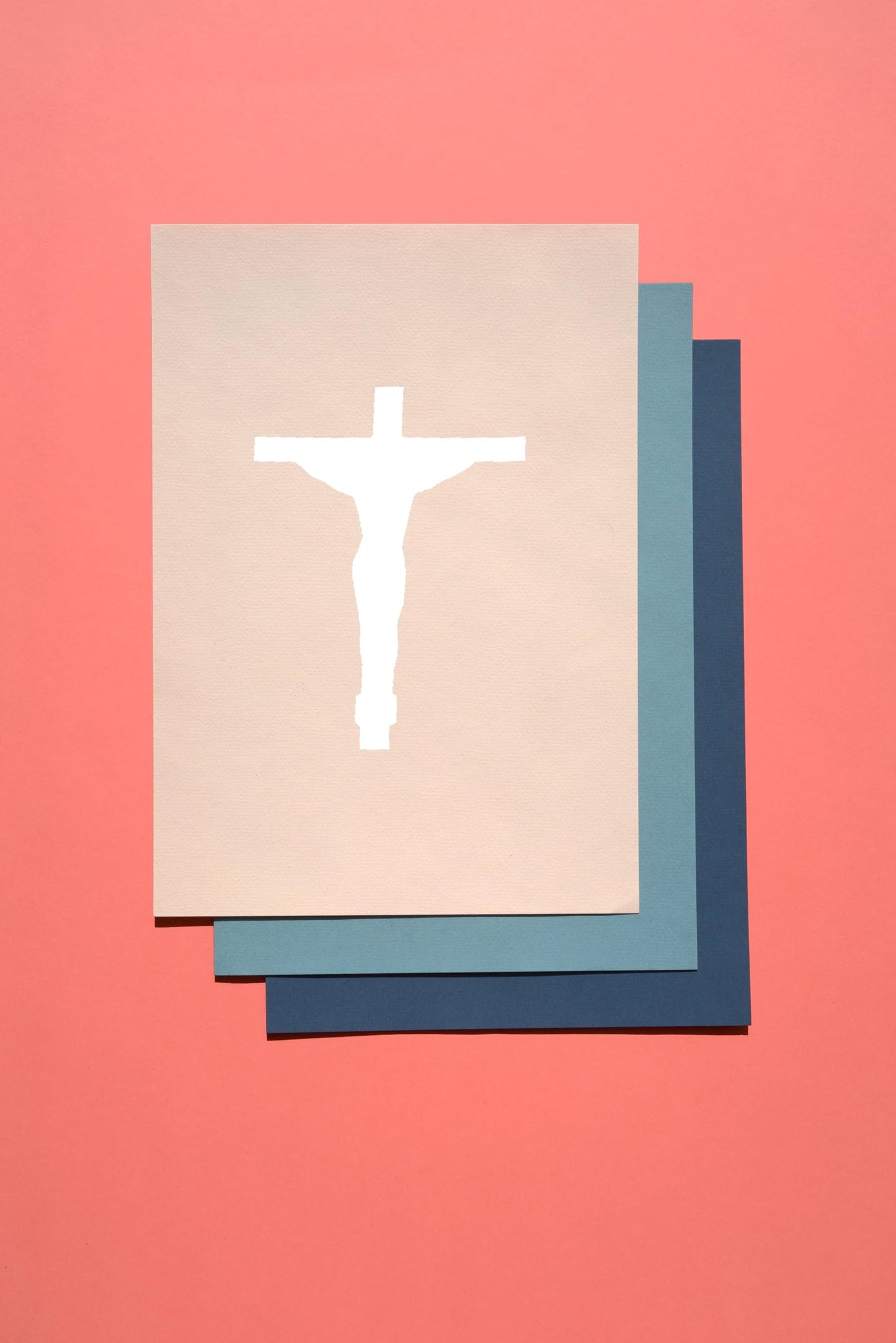 Crucifix Stencil, Reusable, Mylar, 4-Inch, for Religious Crafts and Home Decor, White stencil photo 4