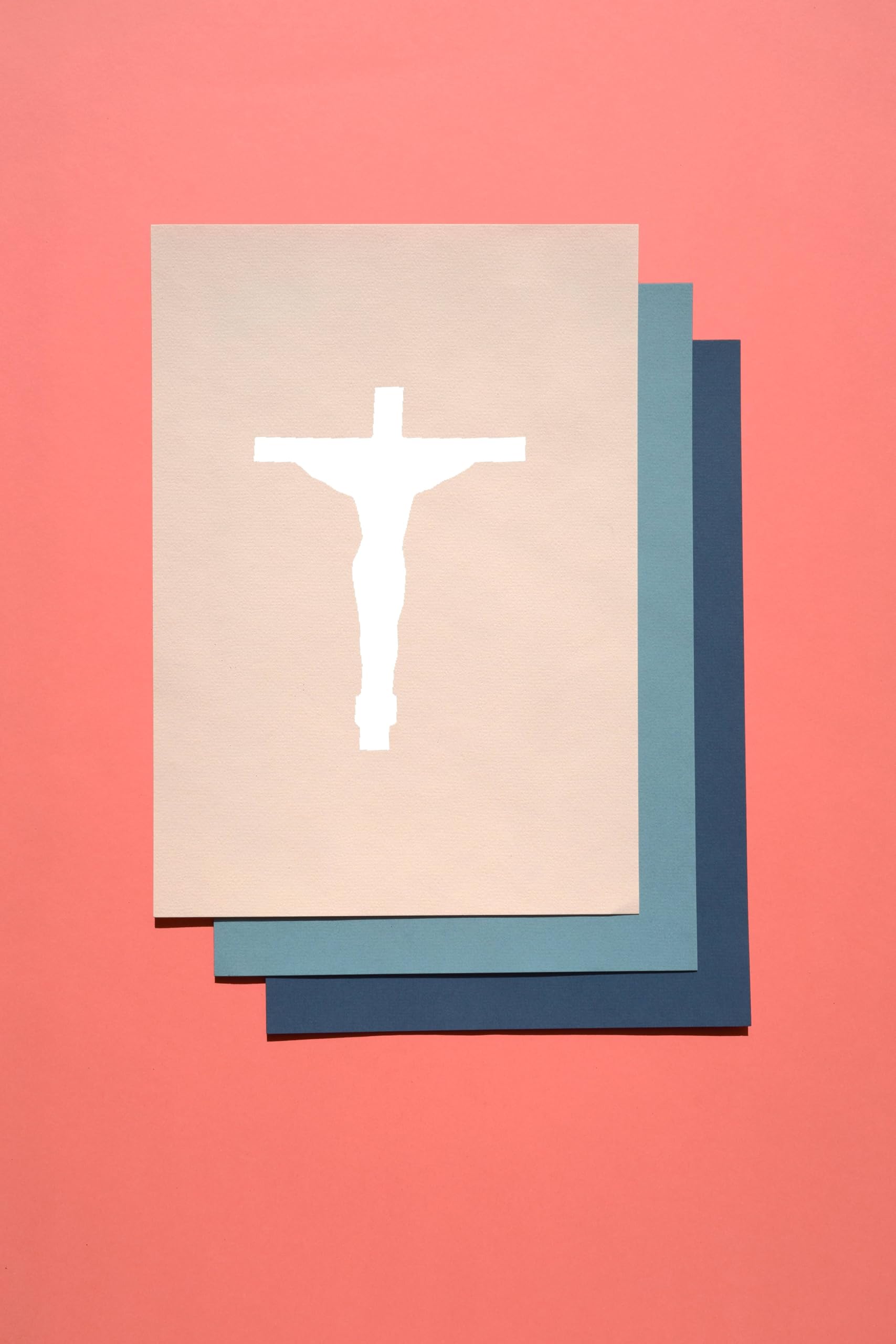 Crucifix Stencil, Reusable, Mylar, 4-Inch, for Religious Crafts and Home Decor, White stencil photo 4