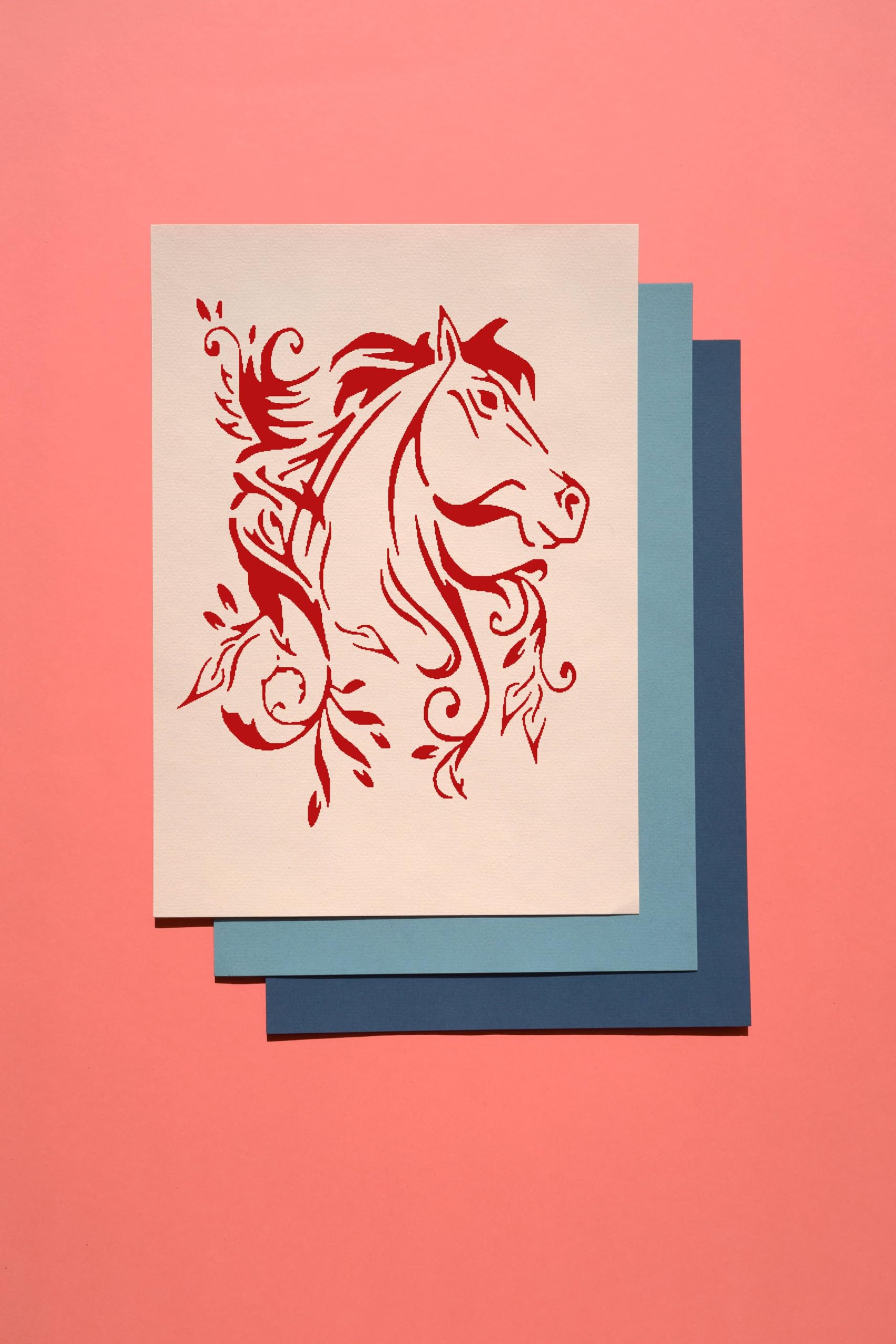 Horse Stencil, Reusable Plastic Template, 8x10 Inch, Durable for Equestrian Crafts and Farmhouse stencil photo 6