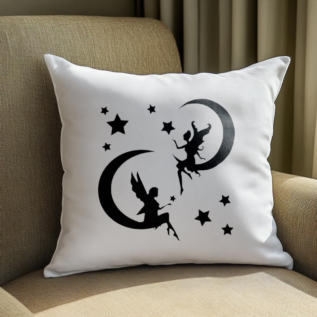 Fairies on The Moon Stencil for Painting - Plastic Reusable 5.5" L x 5.5" W stencil photo 3