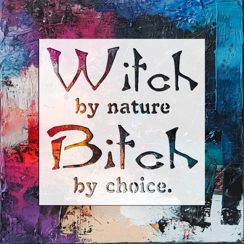 Witch by Nature, Plastic Reusable Stencil for Painting 5.5x5.5 inch – Ideal for Halloween Crafts stencil photo 6
